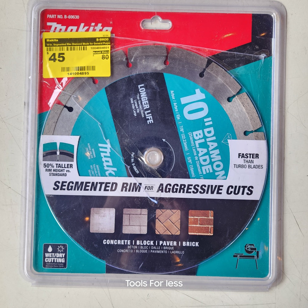 10 in. Segmented Rim Diamond Blade For General Purpose 10 in. Segmented Rim Diamond Blade For General Purpose